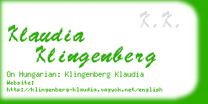 klaudia klingenberg business card